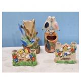 Vintage Ceramic Bird Vases & Planters Set of 4