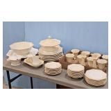 Vintage Octagonal White Colored Dinnerware Set - 4