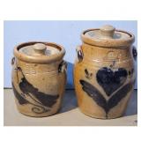 Stoneware Crock Jars with Lidsby Rowe Pottery Wor