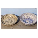 2 Robinson Ransbottom Pottery Bowls  Blue and Whit