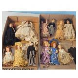 Lot of Vintage Dolls with Crochet Outfits