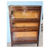 Antique Barrister Bookcase 3-Tier Stackable Glass