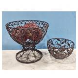 Vintage Wrought Iron Decorative Bowls Set