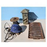 Cast Iron Garden Lanterns & Grate Lot Turtle Accen