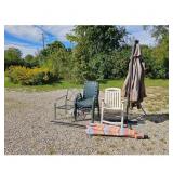 Patio Chairs and Umbrella Lot