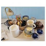Assorted Decorative Home Accents Lot - Lamp, Candl