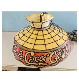 Vintage Coca-Cola Stained Glass Style Hanging Lamp