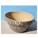 Large Stoneware Mixing Bowl Blue Spongeware