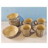 RRP Co. Roseville Ohio Blue Sponge Ware Salad Bowl