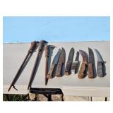 Lot of Assorted Vintage Knives and Sharpening Stee