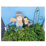 Fall Yard Decor Scarecrow with Metal Garden Accent