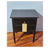 Black Two-Drawer Nightstand End Table