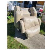 Tan Leather Type Recliner Chair