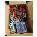 Christmas Decorations Lot: Poinsettias, Bells, Gif