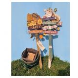 Wooden Holiday/Seasonal Directional Sign Post with
