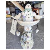 SMALL SNOWMAN BIRD BATH & SMALL SNOWMAN