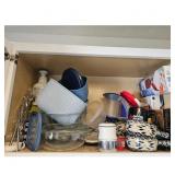Kitchen Storage Lot - Mixing Bowls, Mugs, Spice Gr