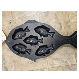 Old Mountain Cast Iron Fish Fryer Pan Mold 5 Fish