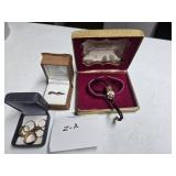 GARVIN LADIES WRIST WATCH W/RUBY LIKE STONES-EARLY