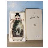 Christmas Decorative Snowman  Plate with Box