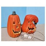 2 Lighted Jack-O-Lantern Halloween Decorations