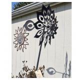 Metal Sun Face Wall Decor & Garden Wind Spinner