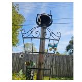 CI Dinner Bell with Decorative Post and Ornaments