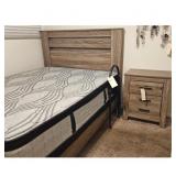 4 Pc Wood Bedroom Set - Queen Bed Frame, Nightstan