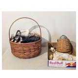 Longaberger Basket with Handle and Crochet Doily S