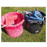 Lot of 2 Heavy Duty Buckets with Tools