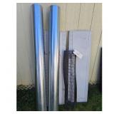 Lot of 2 Galvanized Metal Vent Pipes and Grate