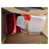 Set of Plastic Food Storage Containers with Lids