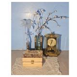 Vintage Brass and Glass Mantel Clock with DoTERRA