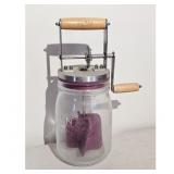 Glass Jar Butter Churn Maker with Wooden Handles