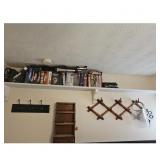 Wall Shelf w/ Drawer and Black Metal Coat Rack