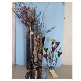 Decorative Vase Lot with Floral Candle Holder and