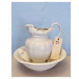 Alfred Meakin Royal Ironstone China Pitcher and Bo