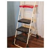 COSCO 3-Step Folding Step Ladder Red Top White Fra