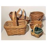 5 Longaberger Woven Picnic Baskets with Handles