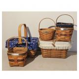 Lot of 5 Longaberger Baskets Inaugural Collection