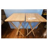 Set of 2 Wooden TV Trays