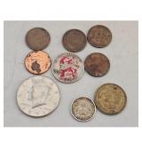 Lot of US Coins and Trump 2024 Challenge Coin