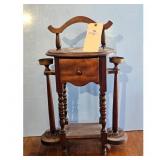 Antique Wooden Smoking Stand with Drawer