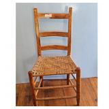 Ladder back Wooden Chair with Woven Rush bottom Se