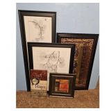 Set of 5 Framed Wall Art Pieces - Eucalyptus Print