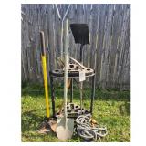 Garden Tool Set with Stand and Hose