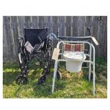 Mobility Aid Lot: Folding Wheelchair & 3-in-1 Comm