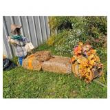 Scarecrow and Hay Bale Decor Lot