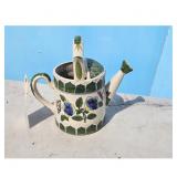 Vintage Ceramic Watering Can Planter with Floral a