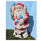 Vintage Blow Mold Santa Claus Christmas Decoration